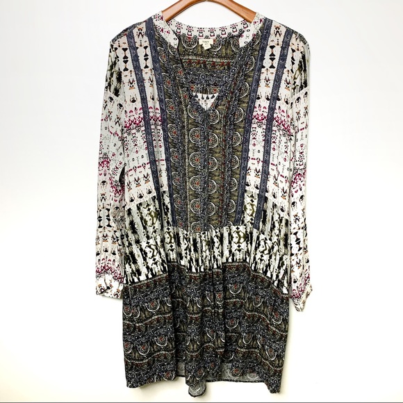 Anthropologie Tops - ANTHROPOLOGIE Tiny Shirt Dress Tunic Pockets Sz XL